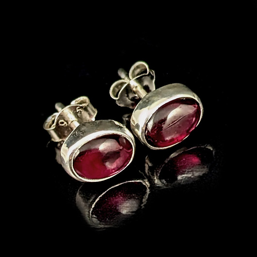 kolczyki srebrne Kolczyki srebrne burgundowe granaty