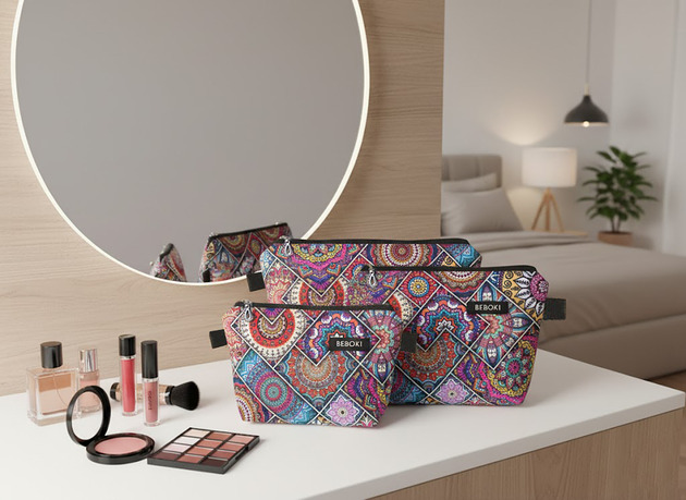 kosmetyczki Kosmetyczka turkusowa Mandale rozmiar do wyboru S / M / L