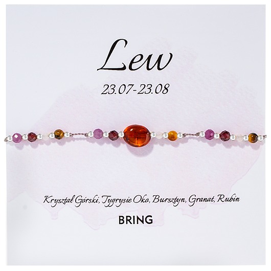 bransoletki z kamieni naturalnych Bransoletka znak zodiaku Lew
