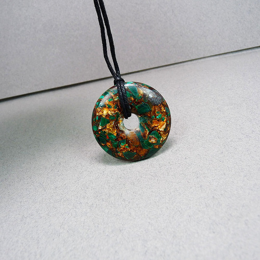 wisiory Okrągły wisior z malachitem