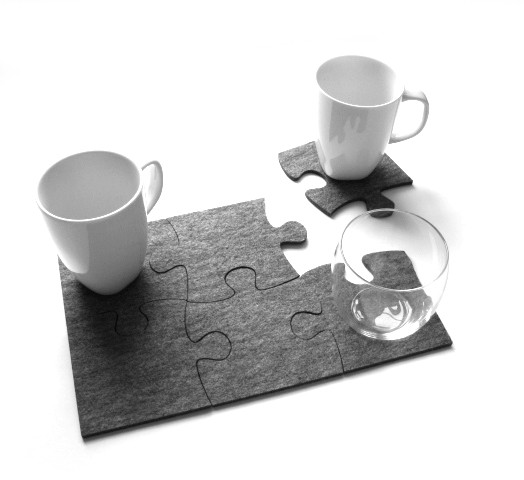 puzzle pod kubek marsz ! felt label