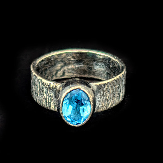 pierścionki srebrne Amazing blue topaz