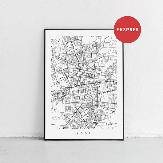 Plakat EKSPRES - Łódź - mapa Łodzi PLAKATY GEOMETRYCZNE