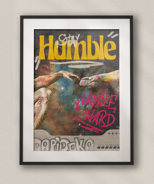 plakaty Plakat Stay Humble - Kolaż Fine Art - Dekoracja Ścienna Do Salonu