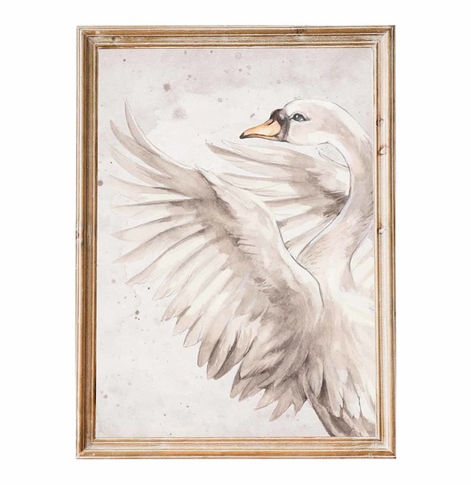 obrazy i plakaty do pokoju dziecięcego Plakat na ścianę łabędź - Swan Vintage