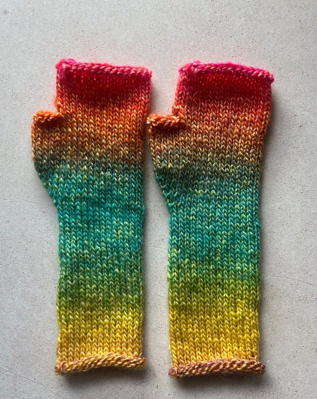 rękawiczki damskie Mitenki z wełną owczą tropikalne