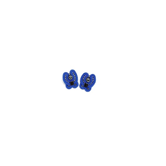 kolczyki soutache Kolczyki z hematytem kobaltowe