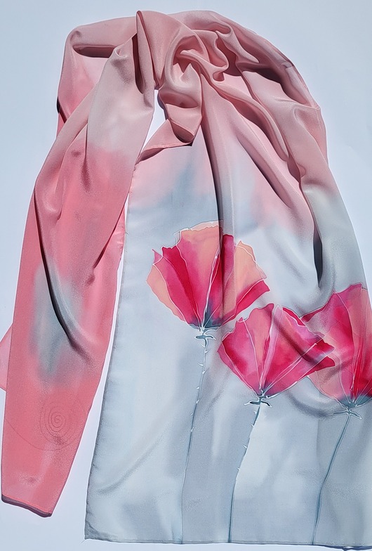 szale damskie Szal jedwabny malowany
