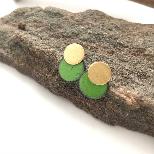 kolczyki wire wrapping Kolorki z emalią