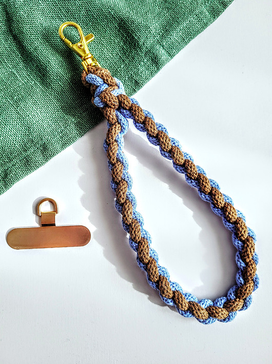 Akcesoria pozostałe Krótka Smycz, pasek do telefonu, zawieszka - Brązowo-niebieski