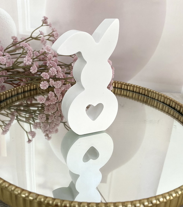 figurki i rzeźby Ozdobny zajączek/ królik z gipsu dekoracyjny 120x60x20mm