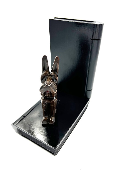 figurki i rzeźby Stojak podpórka pod książki PIES retro