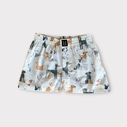 piżamy damskie Spodenki unisex do spania bokserki w pieski