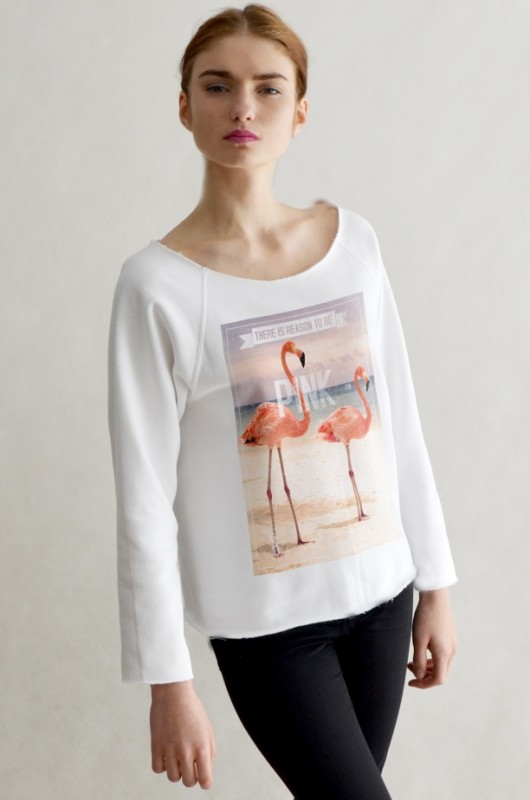 PINK biała bluza oversize GAU great as You