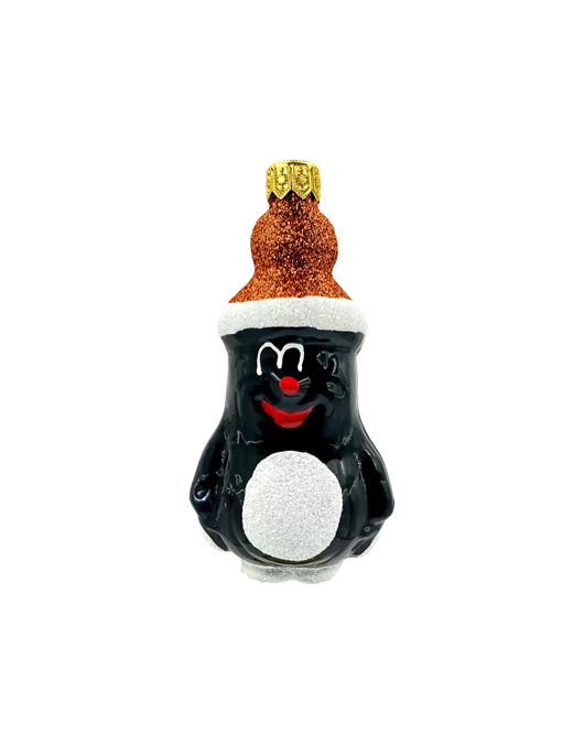 ozdoby choinkowe Bombka choinkowa: Krecik w brokatowej czapie: brązowy