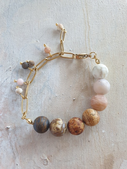 bransoletki z kamieni naturalnych Bransoletka KULKA 7 howlit, opal, kamień słoneczny, jaspis,...