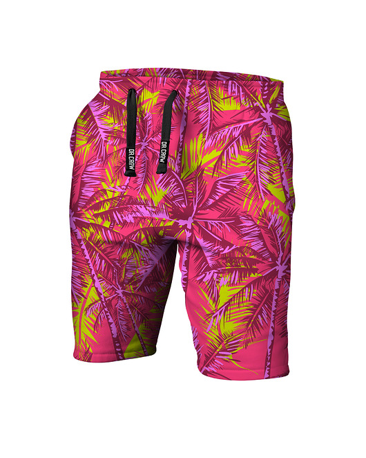 spodnie dla chłopców Krótkie Spodenki Boy DR.CROW Neon Palms Pink