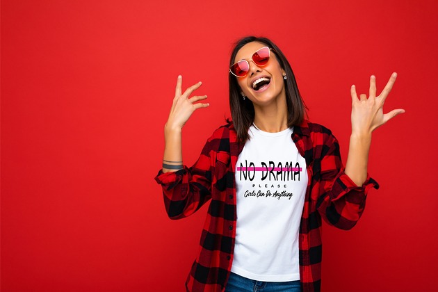 t-shirt damskie Koszulka damska biała No drama