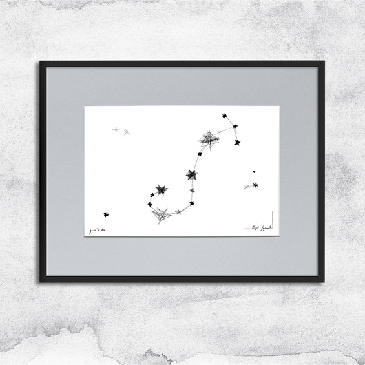 grafiki i ilustracje Oprawiona grafika zodiak Skorpion