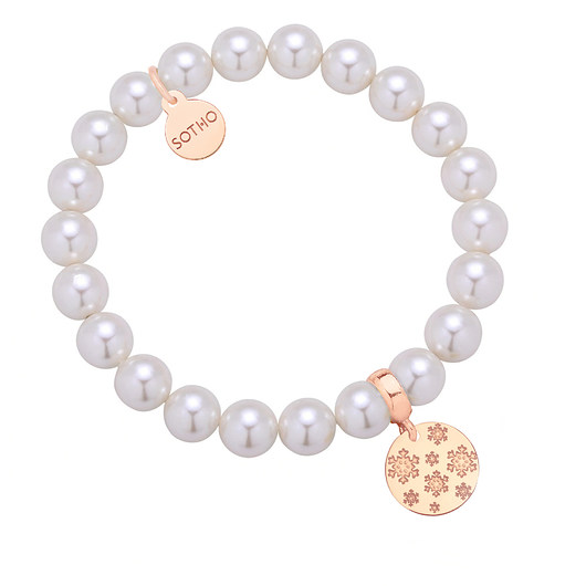Bransoletka z pereł SWAROVSKI ze śnieżynkami SOTHO