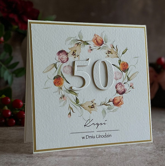 kartki scrapbooking Personalizowana kartka na 50 urodziny, BH 65