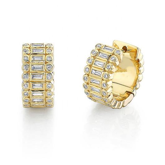 kolczyki pozłacane Kolczyki kreolki 14mm z cyrkoniami  srebro