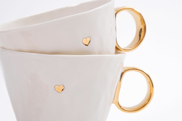 kubki Złote serce- porcelanowy kubek 310 ml