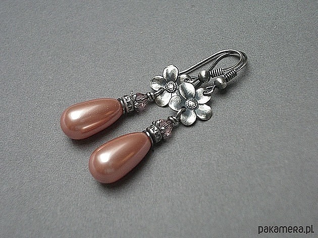Kolczyki Geranium /pearls/  Katia i krokodyl
