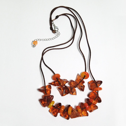 korale Naszyjnik - Bursztynowa pomarańcza