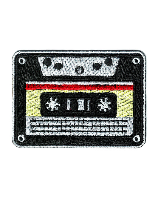 naszywki na ubrania Naszywka naprasowanka KASETA MAGNETOFONOWA termoprzylepna haft 7,4 x 5,3cm