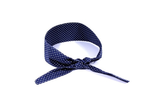 Retro opaska pin up granatowa w białe kropki RękaProduction