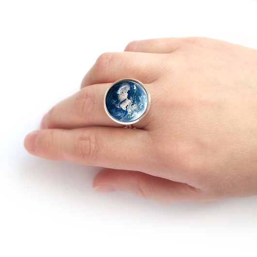 pierścionek z żywicy Pierścionek - Ziemia