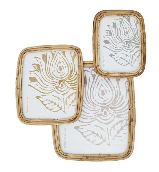 ramki na zdjęcia Zestaw 3szt. ramki bambusowe, boho