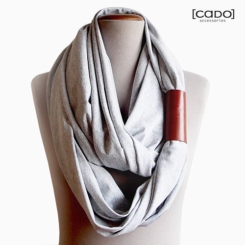 Dzianinowy Komin Tuba Szal - LT GR MEL. (opaska) CADOaccessories
