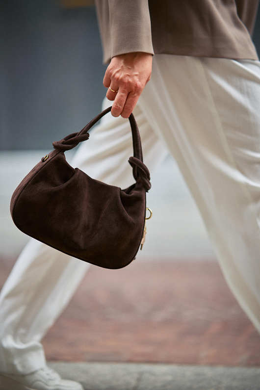 torebki do ręki Classy Nubuk Dark Brown