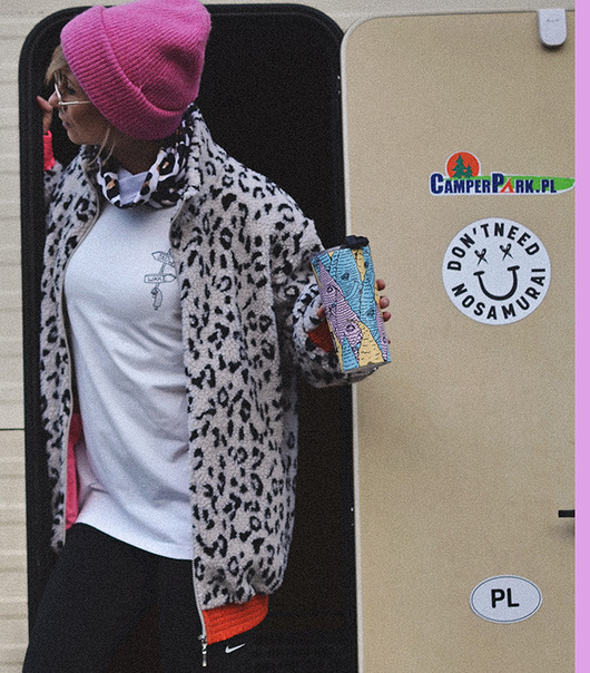 bluza bez kaptura damska Polar White Leo Sherpa Fleece