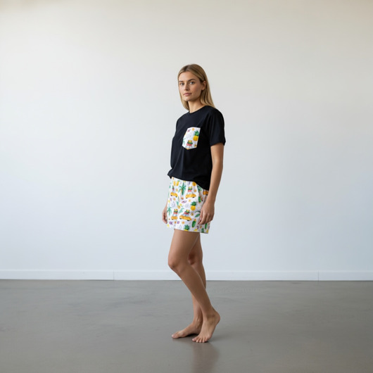 piżamy damskie Piżama Unisex bawełniana w wakacyjny wzór URLOP