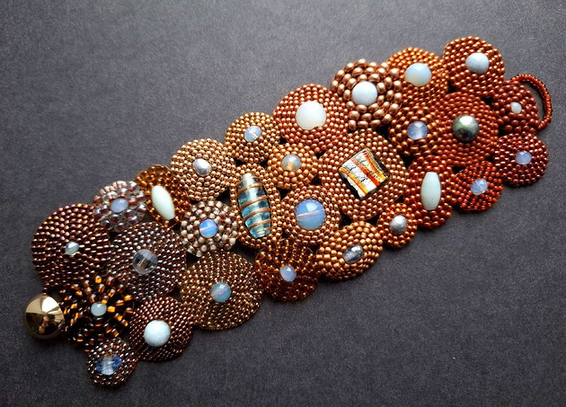 bransoletki z kamieni naturalnych Bransoleta miedziane tonacje