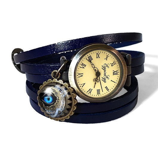 zegarki damskie Zegarek skórzany Steampunkowe oko - 0577