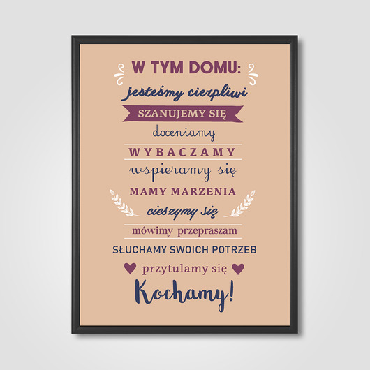 Plakat w ramie: W TYM DOMU Neogift