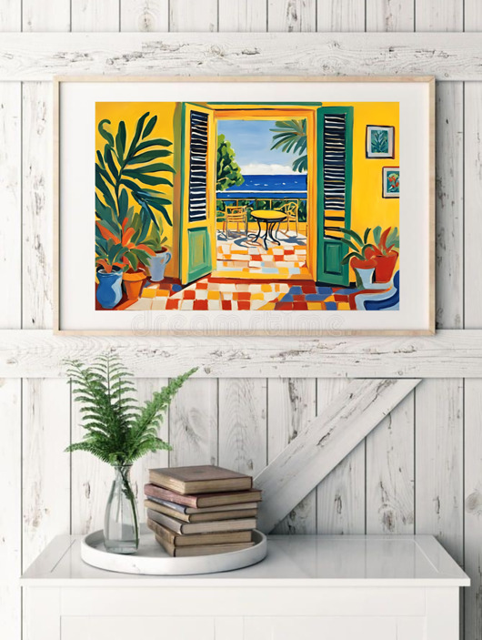 grafiki i ilustracje PLAKAT  St Tropez, Matisse obraz, kolorowa dekoracja ścienna