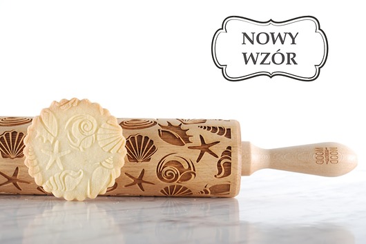 SEASHELLS - grawerowany wałek do ciasta MOODFORWOOD Studio