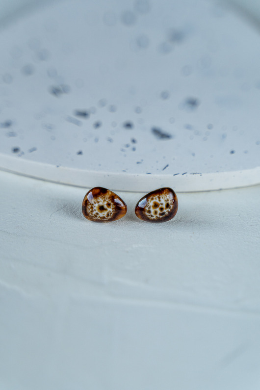 kolczyki ceramiczne Kolczyki porcelanowe PRL