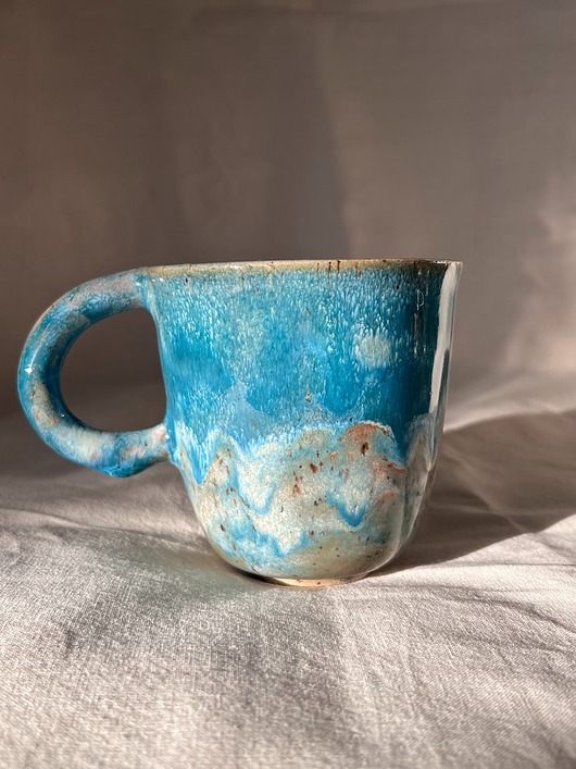 kubki Kubek ceramiczny niebiesko różowy