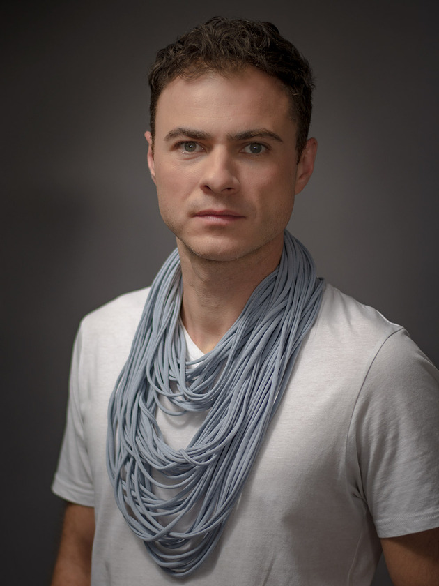 moda - inne Naszyjnik dzianinowy - szary (unisex)