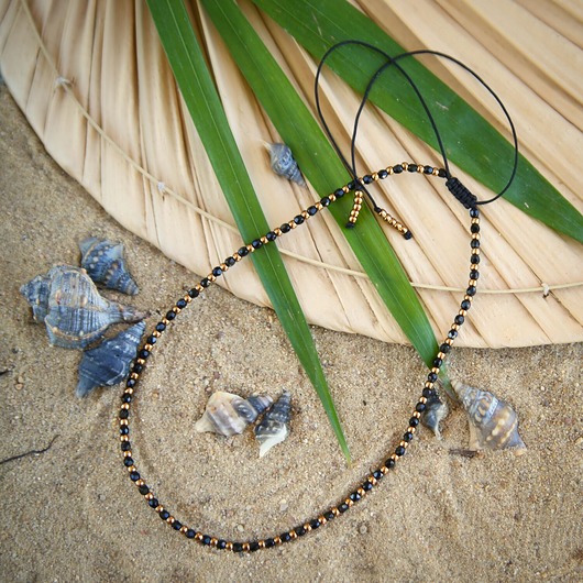 chokery Złoty/czarny na szyję, naszyjnik z koralików, czoker