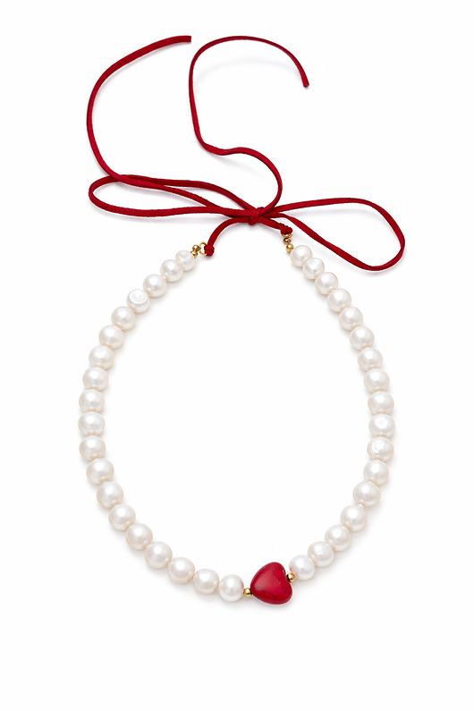 korale PEARLOVE- naszyjnik z perłami i howlitem