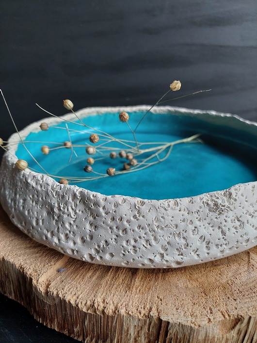 patery i talerze Ceramiczna patera misa Błękit
