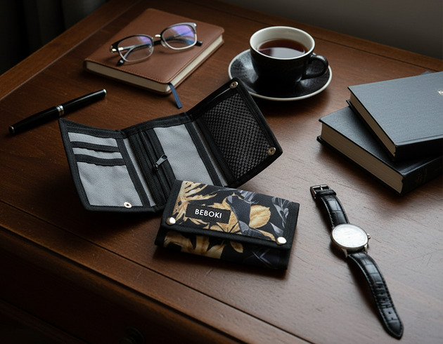 portfele damskie Portfel Liście / BEBOKI wodoodporny