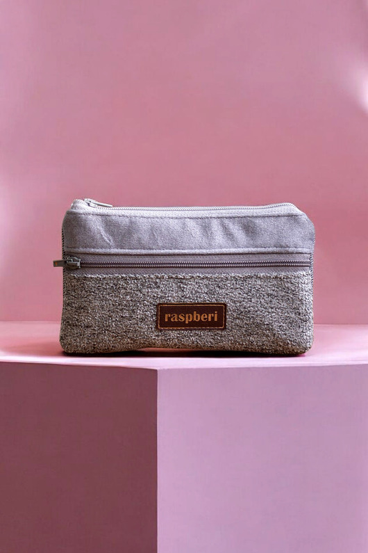 portfele damskie Szary portfelik damski